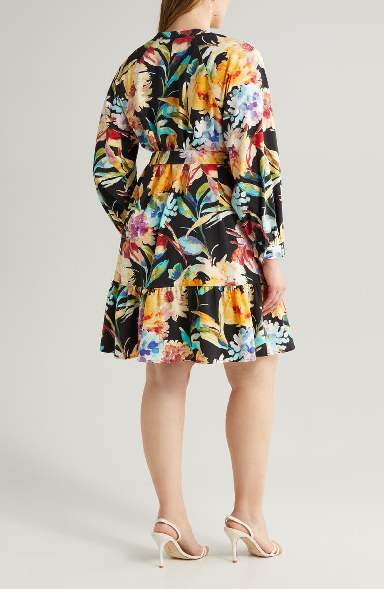 VERO MODA CURVE Cari Floral Long Sleeve Dress, Alternate, color, 