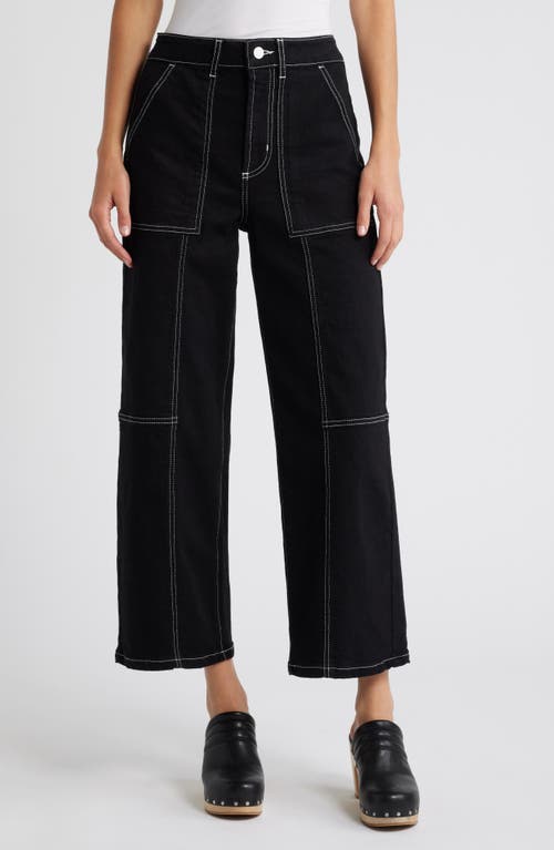 Rails Getty High Waist Crop Utility Jeans In Black