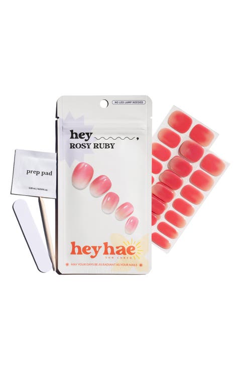 Hey, Rosy Ruby Sun-Cured Gel Nail Strips