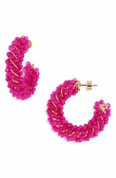 Nordstrom Beaded Huggie Hoop Earrings