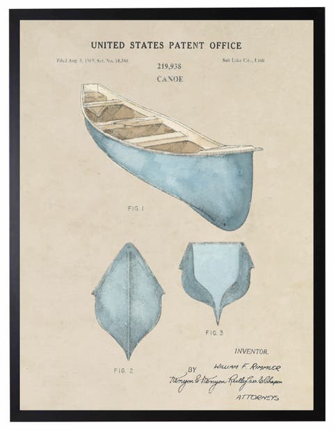 Canoe Patent 2 in Black Frame