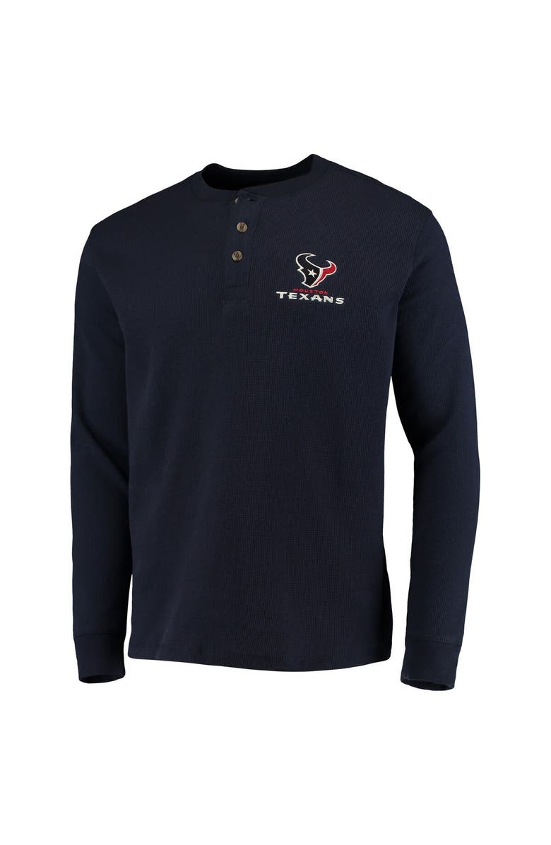 DUNBROOKE Men's Dunbrooke Navy Houston Texans Logo Maverick Thermal Henley Long Sleeve T-Shirt, Alternate, color, 