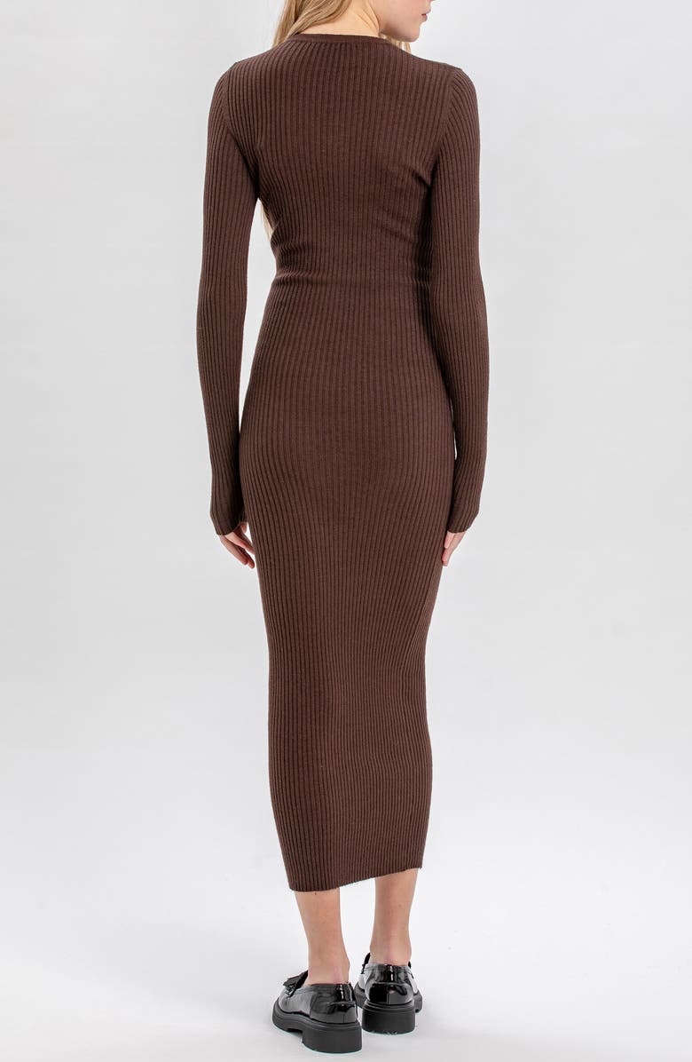 PIETRO BRUNELLI MATERNITY Stella Long Sleeve Rib Body-Con Maternity Dress, Alternate, color, Moka