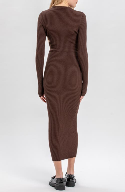 Pietro Brunelli Maternity Stella Long Sleeve Rib Body-con Maternity Dress In Brown