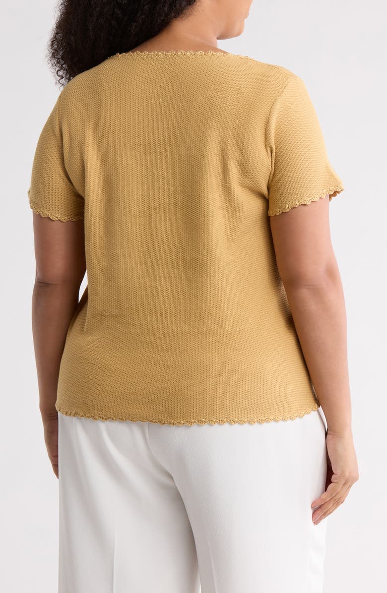 Adrianna Papell Short Sleeve Sweater, Alternate, color, Golden Maize