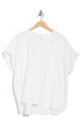 Shop Caslon ® Cotton Gauze Popover Top