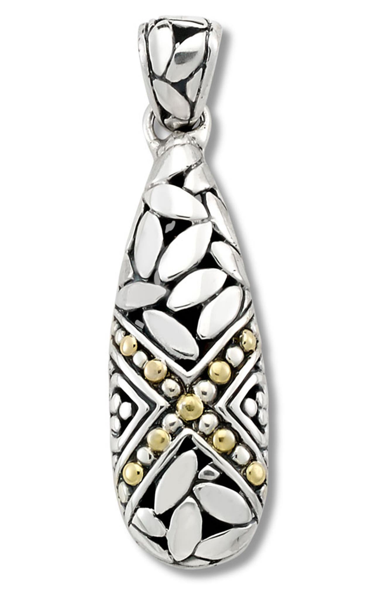 SAMUEL B. 18K Gold & Sterling Silver Leaf Design Pendant