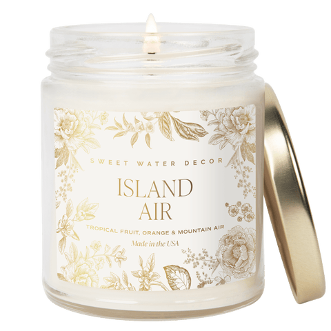 9oz Clear Jar Glass Candle - Patterned Label