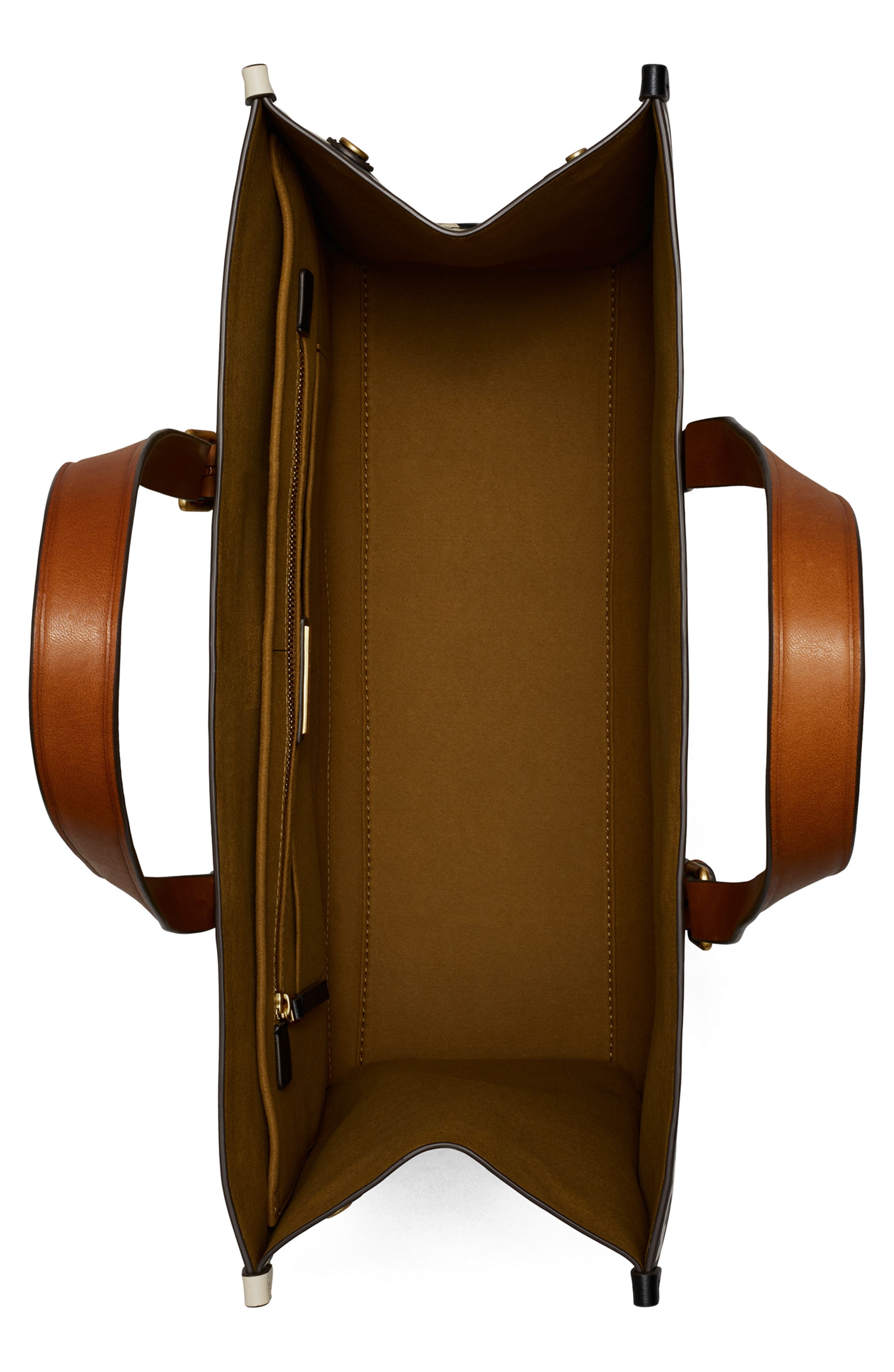 Tory Burch T Monogram Contrast Embossed Leather Tote, Alternate, color, 