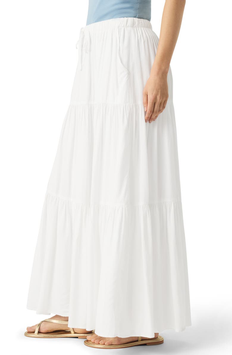 Splendid Melanie Tiered Drawstring Maxi Skirt, Alternate, color, White