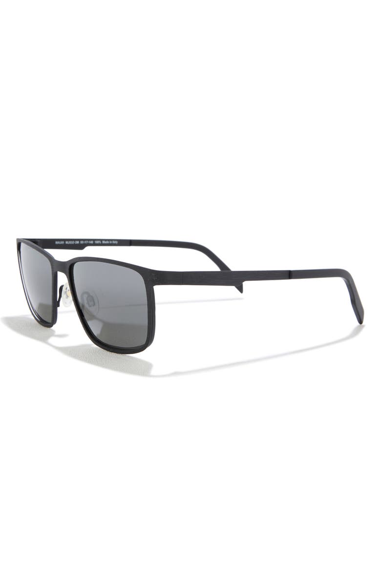 Maui Jim 55mm BI-Gradient Polarized Square Sunglasses, Alternate, color, Black Black Grey