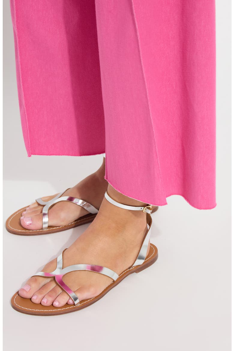 Erin Pintuck Raw Hem Pull-On Wide Leg Pants, Alternate, color, HOT PINK