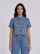 Masai Copenhagen Cropped Collared Snap-Front Shacket