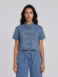 Masai Copenhagen Cropped Collared Snap-Front Shacket