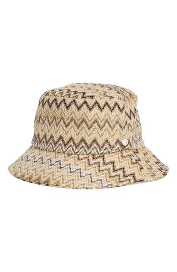 Steve Madden Chevron Straw Bucket Hat