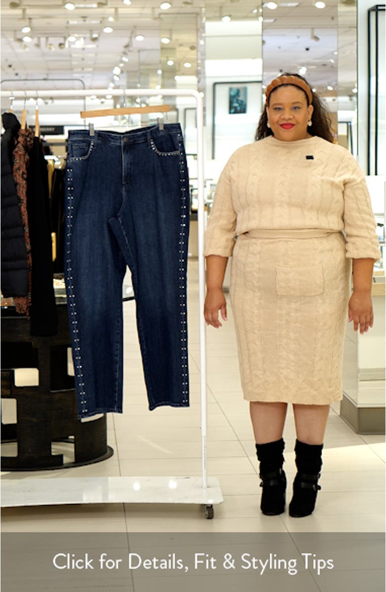 Brooke Rhinestone High Waist Loose Straight Leg Jeans, sales video thumbnail