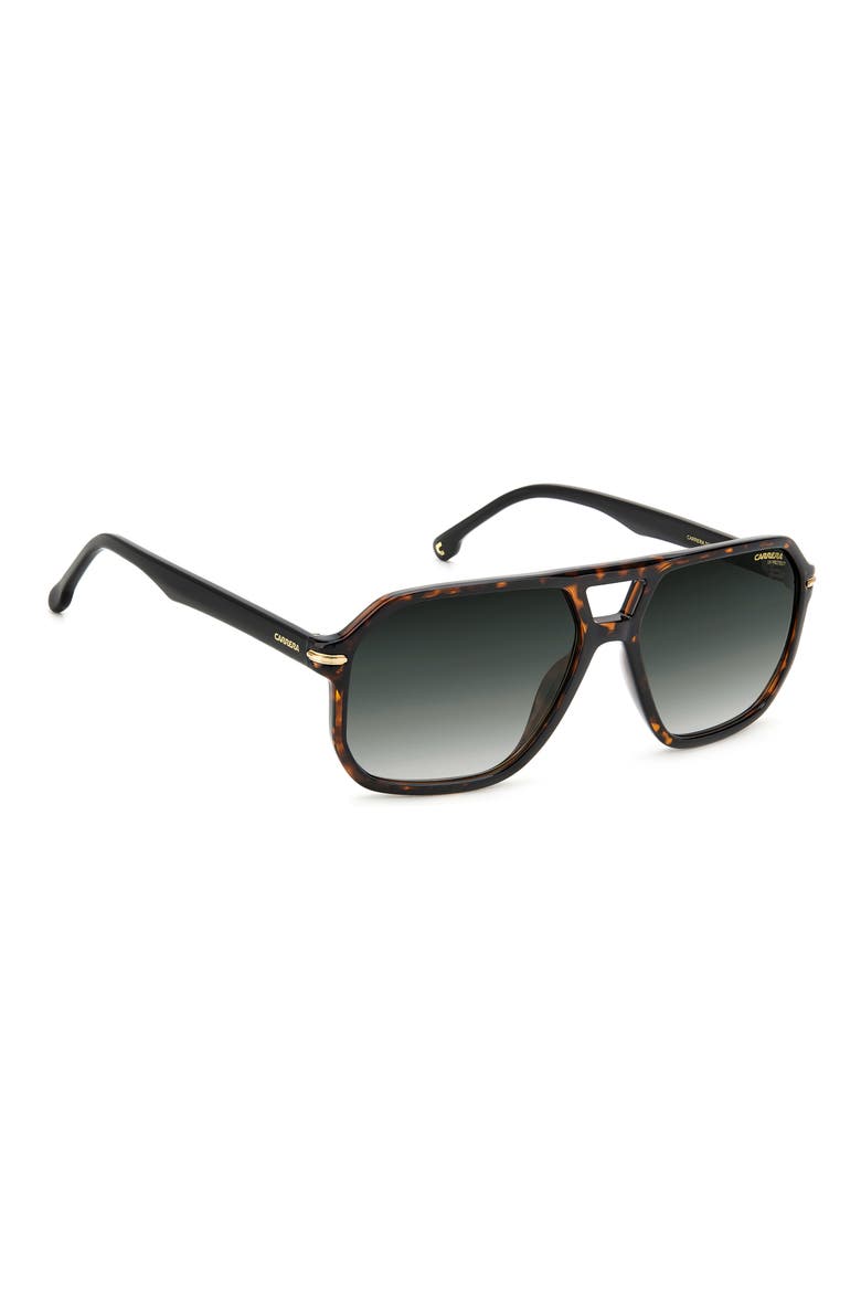 59mm Rectangular Sunglasses, Alternate, color, HAVANA/ GREEN SHADED