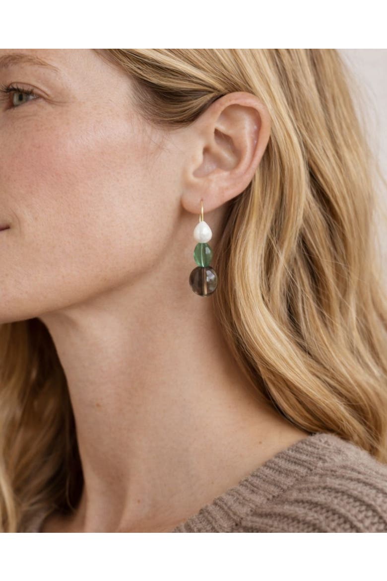 Sage and Pearl Earrings, Alternate, color, 14k Gold Fill