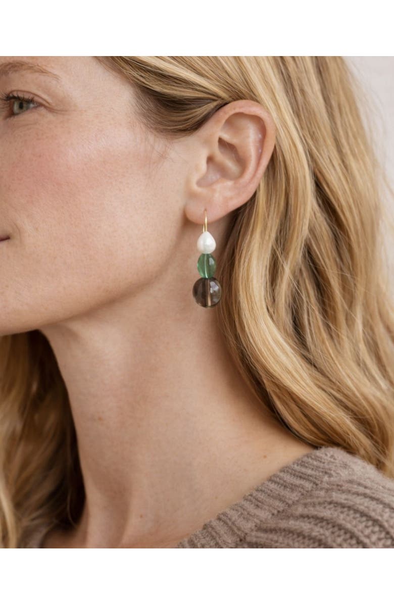 Sheena Marshall Jewelry Sage and Pearl Earrings, Alternate, color, 14K Gold Fill