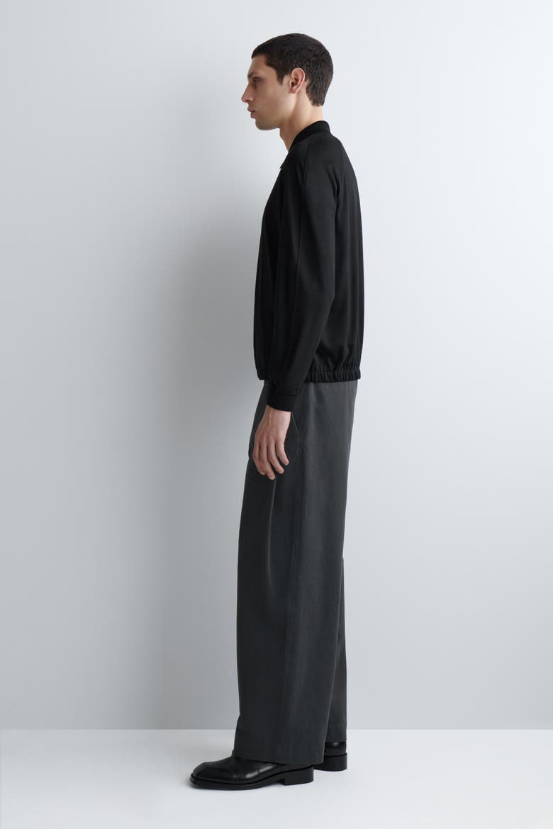 Wool-Jersey Bomber Jacket, Alternate, color, BLACK