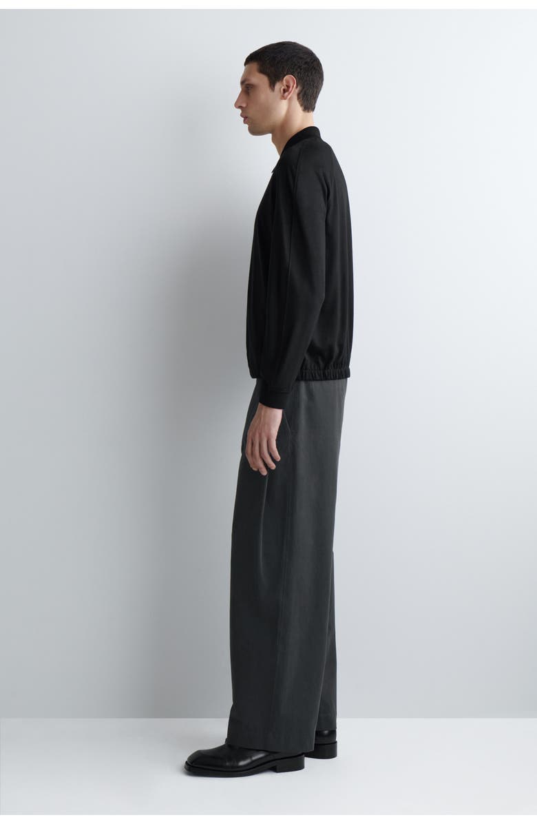 COS Wool-Jersey Bomber Jacket, Alternate, color, Black