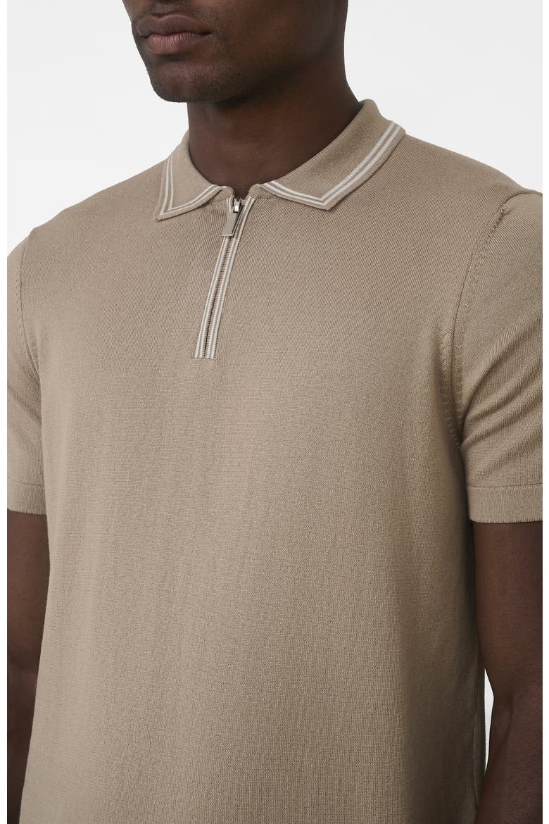Newbury Slim Zip Knit Polo, Alternate, color, Light Beige