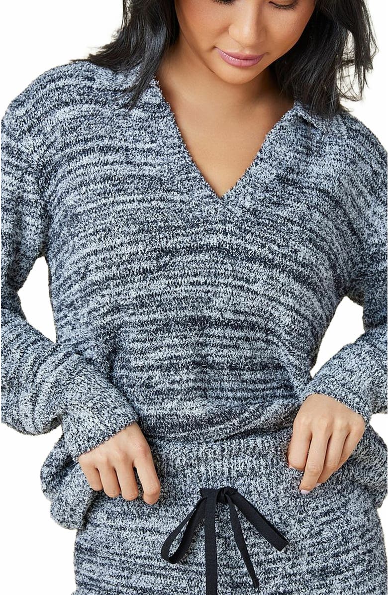 Softies Heather  Marshmallow Johnny Collar Lounge Set, Alternate, color, 