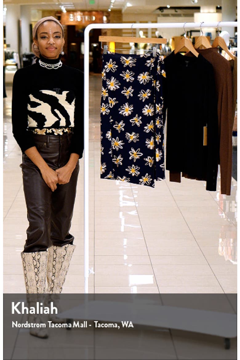 Floral Faux Wrap Knit Midi Skirt video