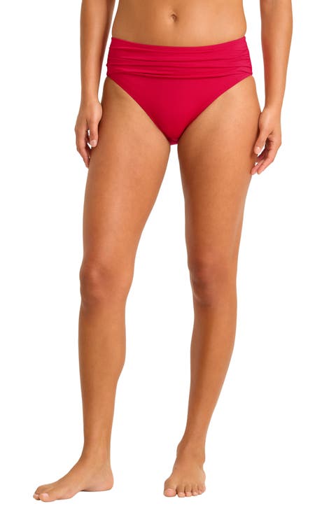 Pearl Ruched High Waist Bikini Bottoms