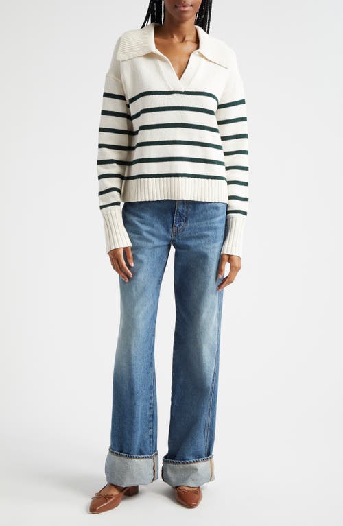 VERONICA BEARD VERONICA BEARD JOVIE STRIPE COTTON SWEATER 