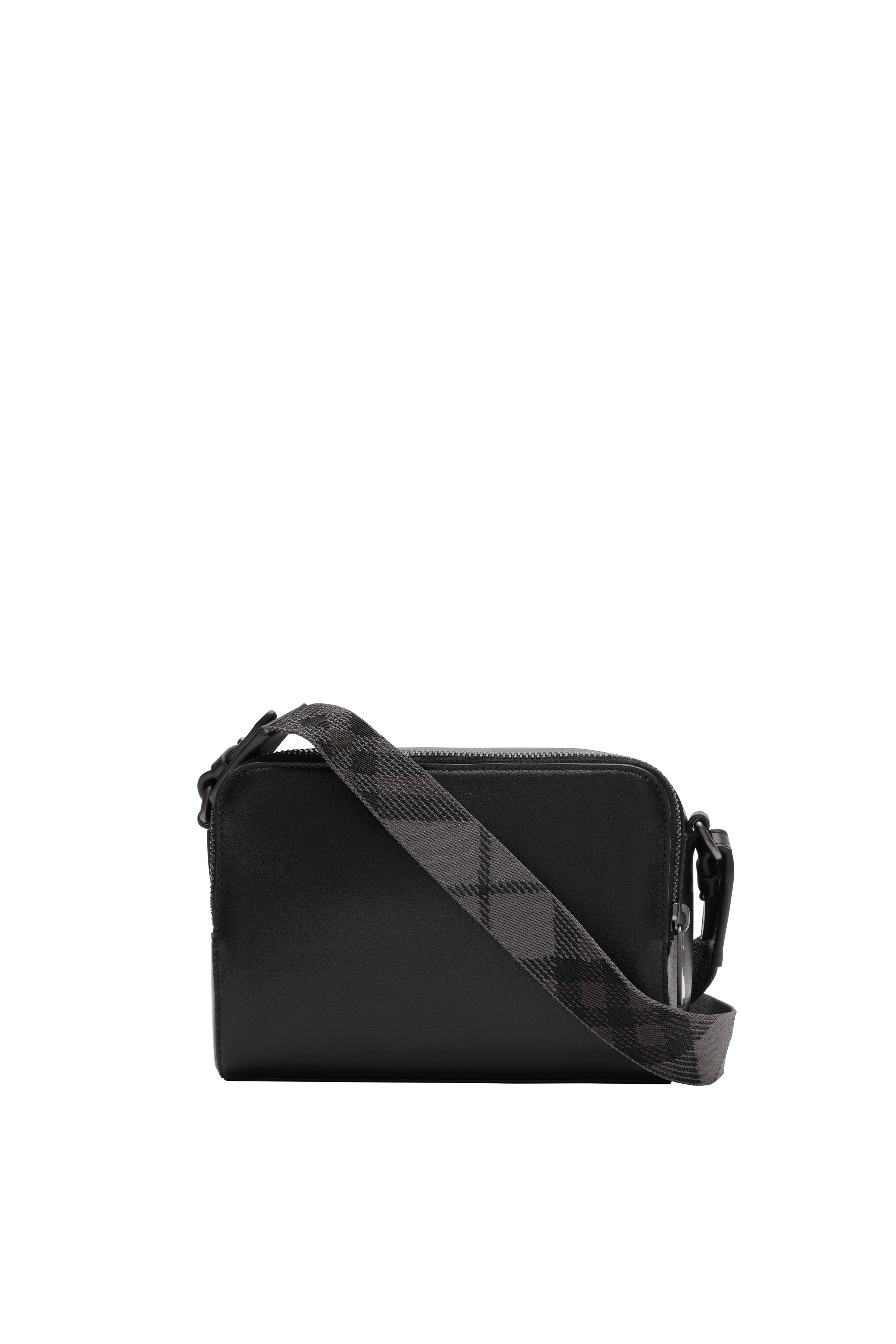 Burberry Pop Check Crossbody Bag, Alternate, color, Black/Iron Grey