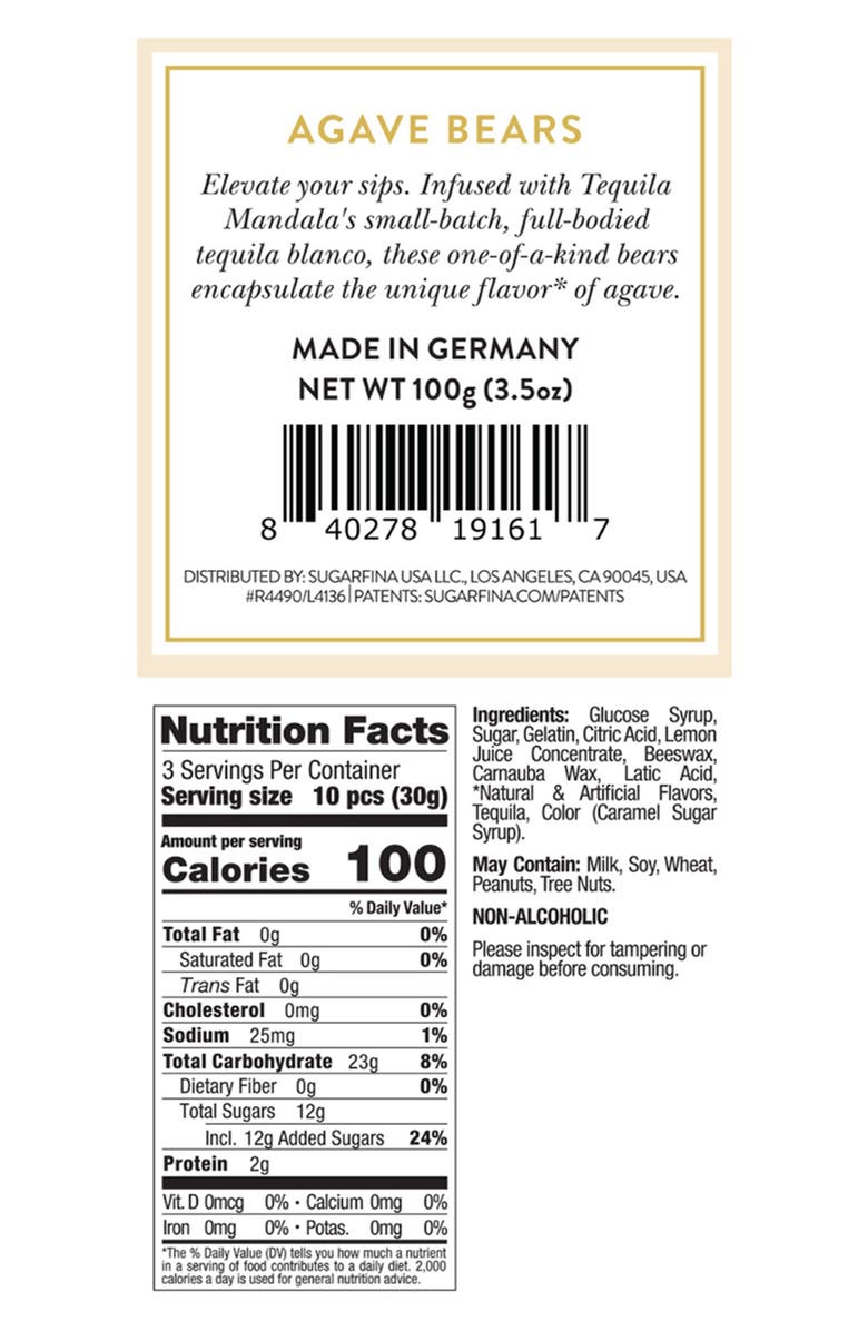 sugarfina x Tequila Mandala Agave Bears Set of 3 Candy Cubes, Alternate, color,