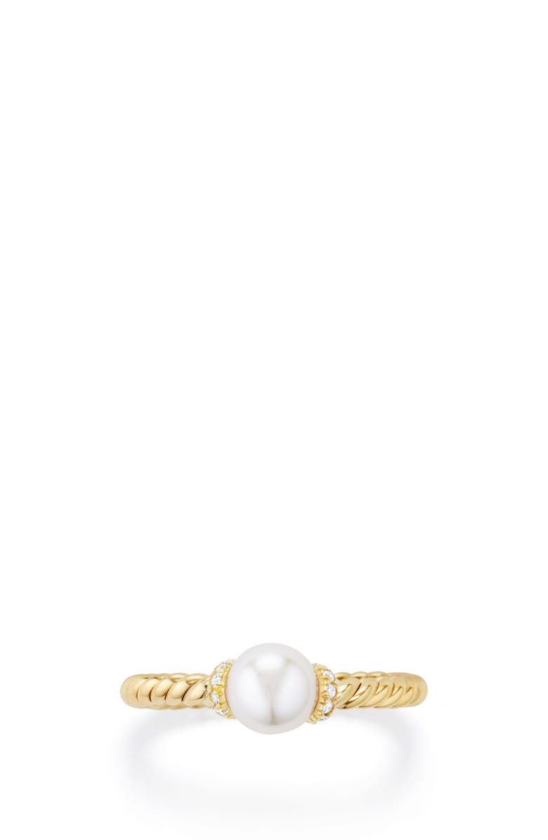 David Yurman Solari Station Ring with Pearl & Diamonds in 18K Gold, Alternate, color, Yellow Gold/ Diamond/ Pearl