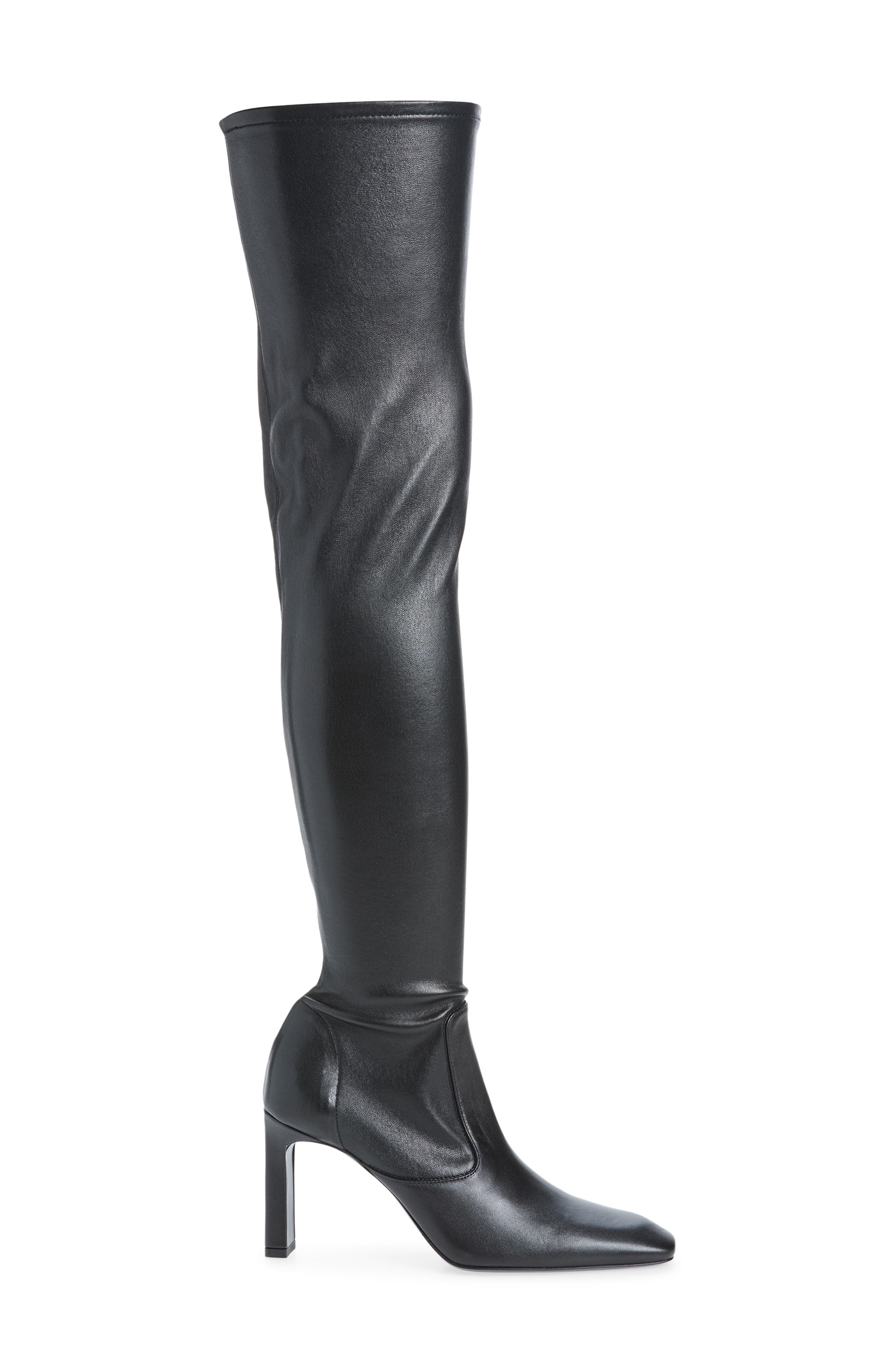 Leather Over the Knee Boot, Alternate, color, BLACK