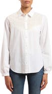 Mavi Jeans Eyelet Embroidered Yoke Cotton Poplin Button-Up Shirt