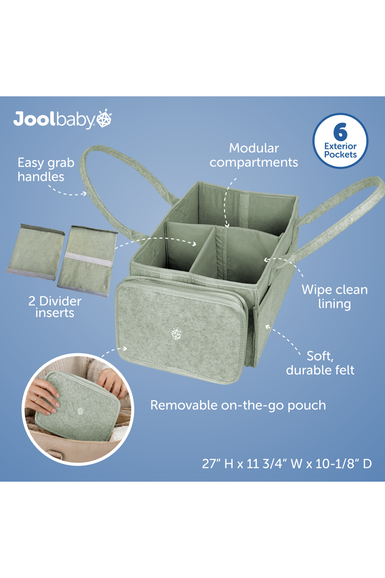 Tag-Along Diaper Caddy Organizer, Alternate, color, Sage