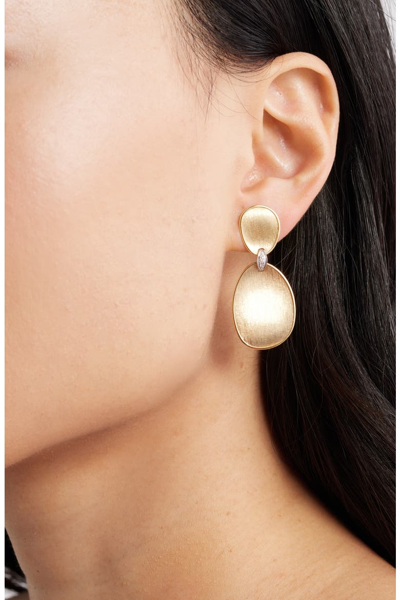 Lunaria Diamond Drop Earrings, Alternate, color, YELLOW/WHITE GOLD