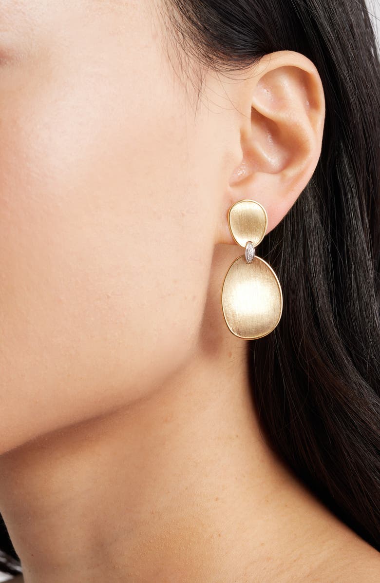 Marco Bicego Lunaria Diamond Drop Earrings, Alternate, color, Yellow/White Gold