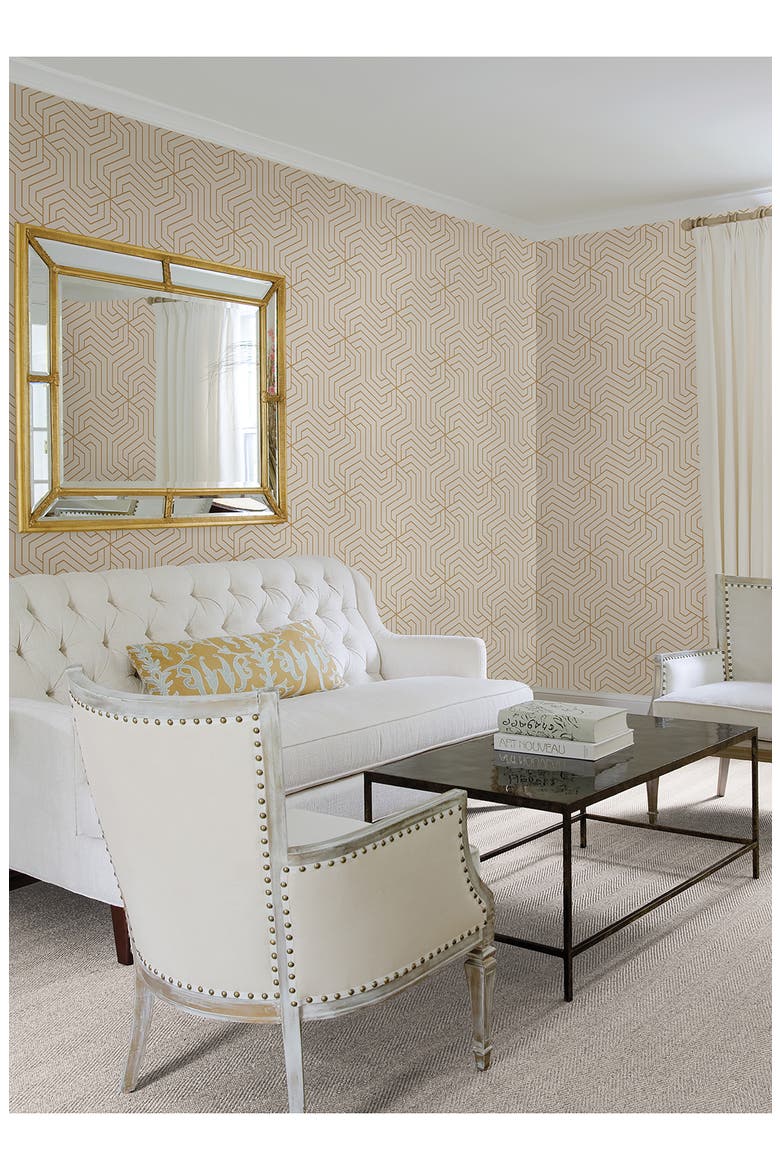 Ramsey Cream Peel & Stick Wallpaper, Alternate, color, YELLOW