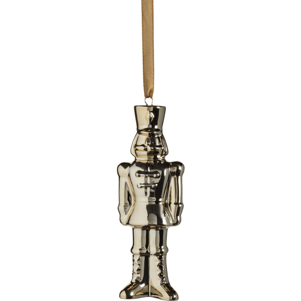 Zodax Nutcracker Ceramic Ornament In Gold