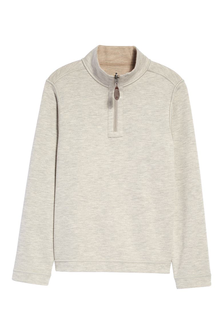 Kids' Solid Reversible Quarter Zip Pullover, Alternate, color, OATMEAL/ LIGHT GRAY