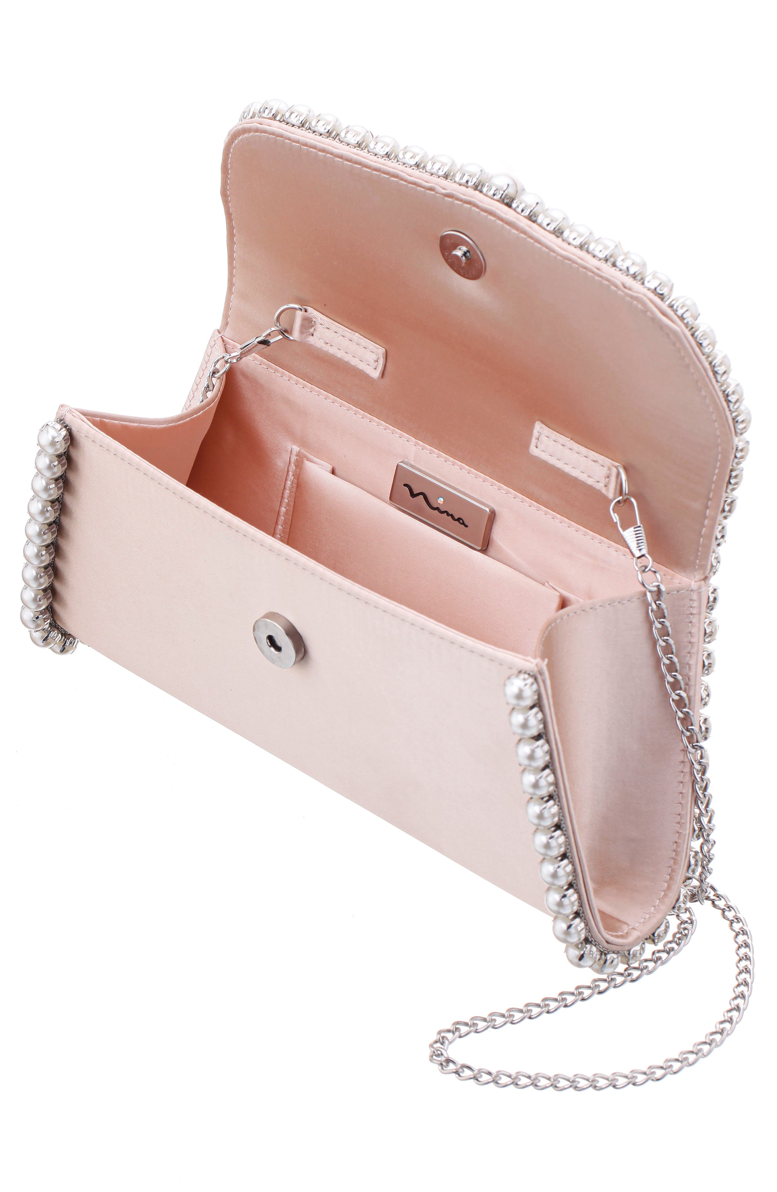 Nina Trysta Clutch, Alternate, color, Pearl Rose