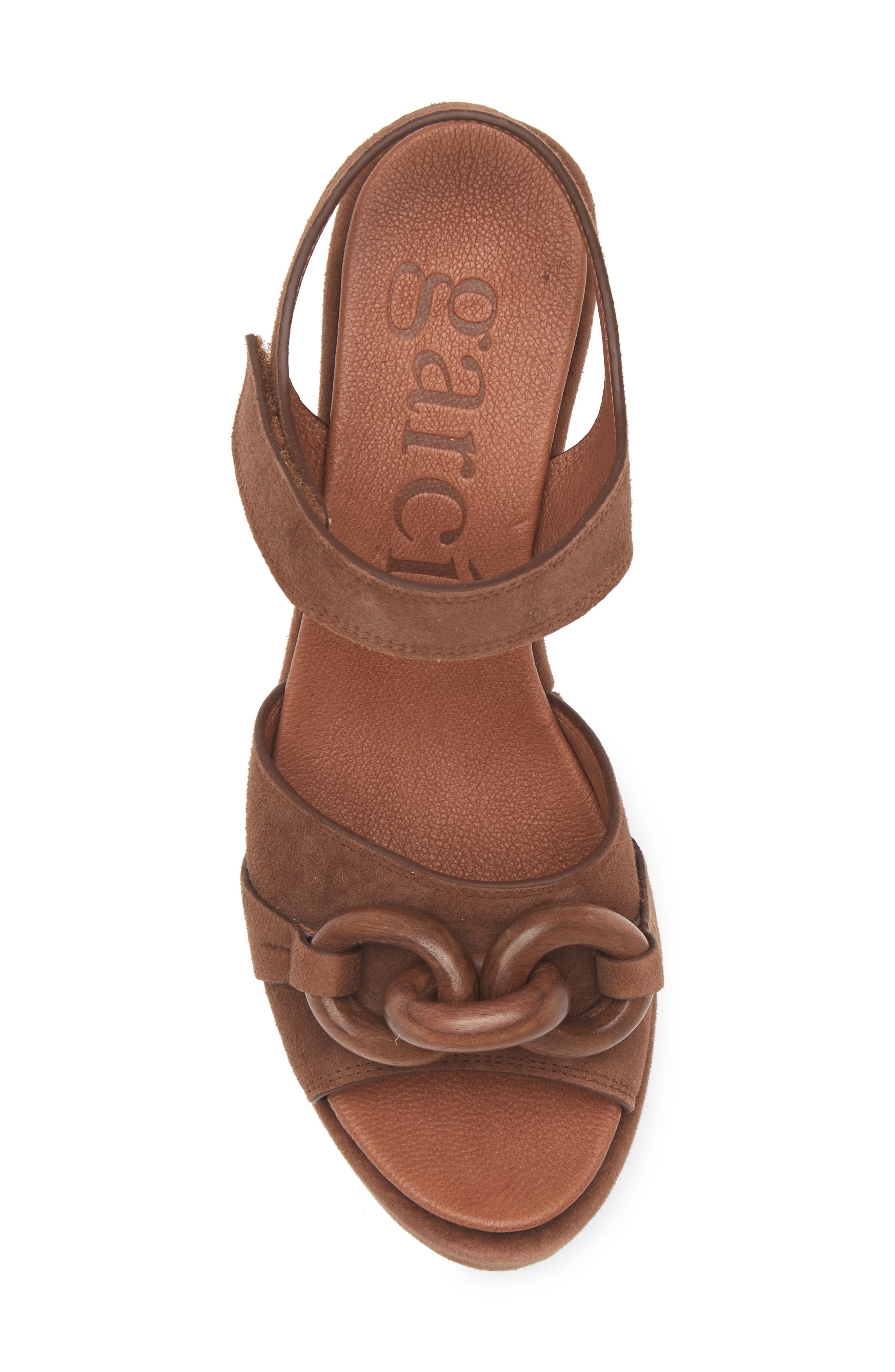 Pedro Garcia Lady Ankle Strap Platform Wedge Sandal, Alternate, color, Spice Plush Suede-Walnut