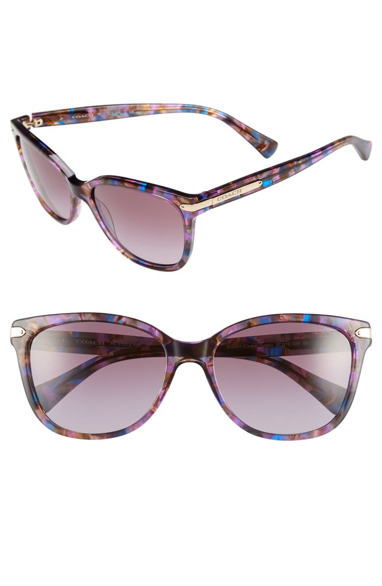 COACH 57mm Retro Sunglasses, Alternate, color, Purple