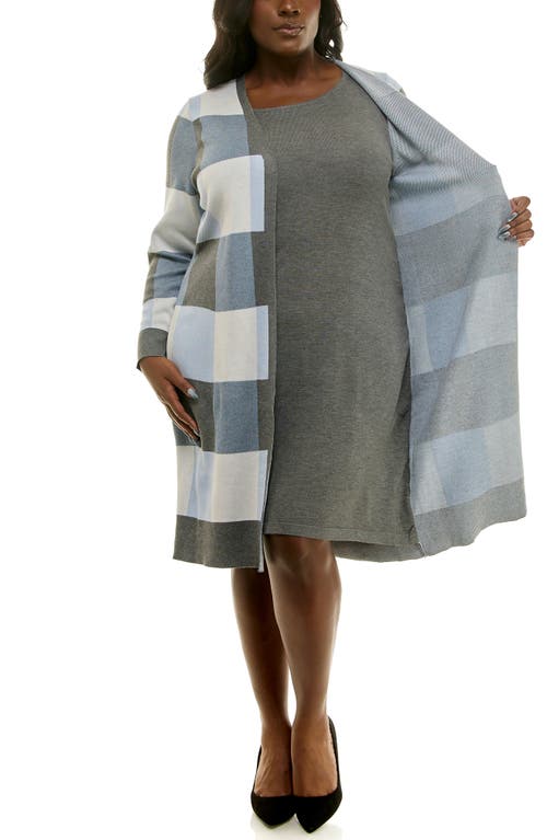 Nina Leonard Long Leopard Print Cardigan In Green