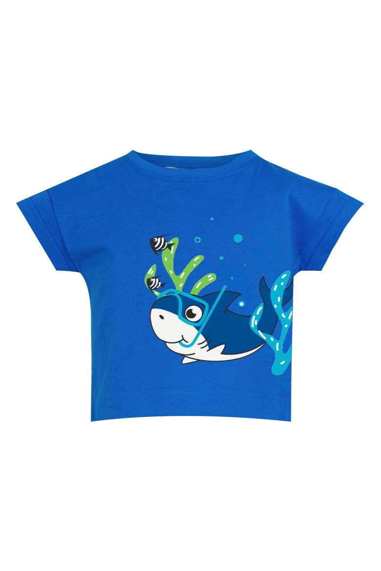 Childrens/Kids Bubbles The Shark T-Shirt, Main, color, Hawaiian Blue