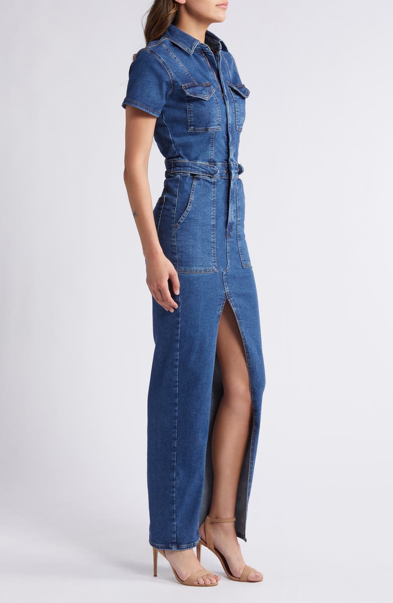 Good American Fit for Success Denim Maxi Dress, Alternate, color, 