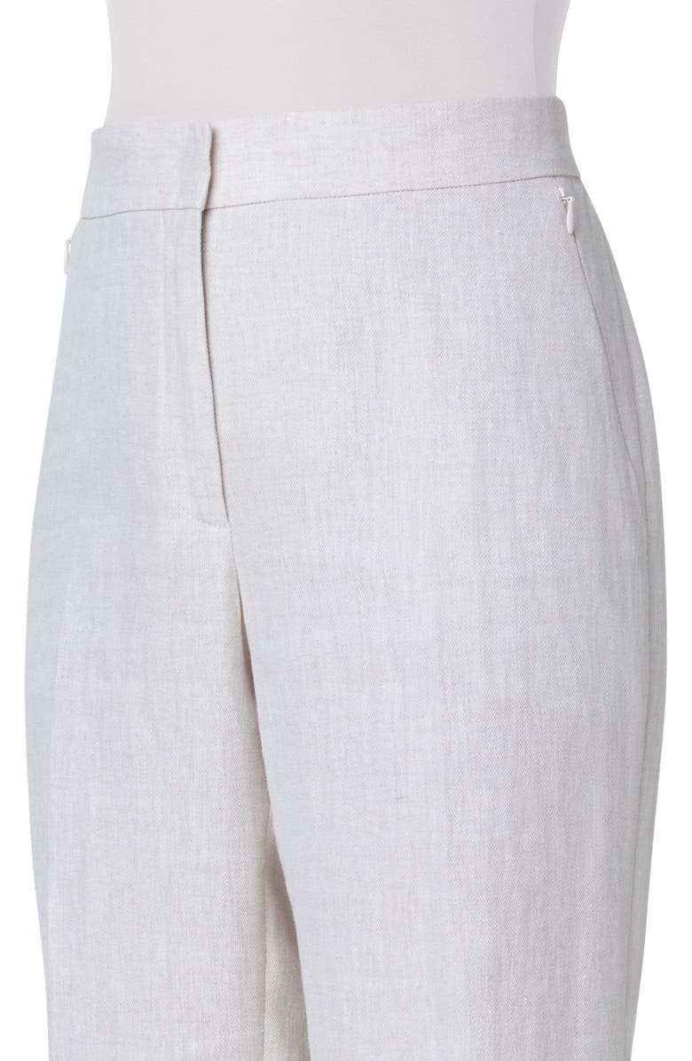 Akris Carl High Waist Linen Herringbone Pants, Alternate, color,