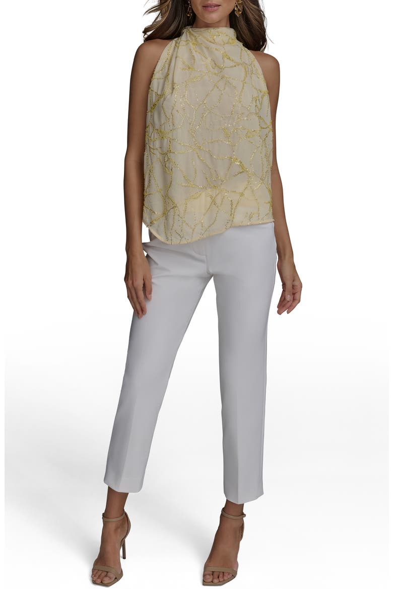 Embellished Cutaway Shoulder Top, Alternate, color, K4P