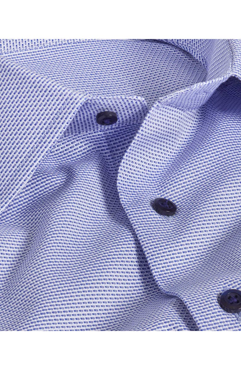 David Donahue Slim Fit Micro Dobby Cotton Dress Shirt, Alternate, color, Blue